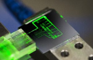 a photonic integrated diagnostic biosensor chip showing aMZI transducers