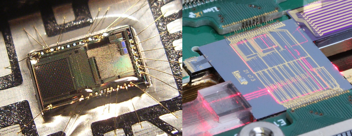 The different between photonic and non-photonic integrated circuits can be subtle, but there's always a tell: it's the light.